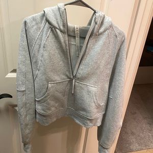 heathered grey lululemon scuba oversized half zip hoodie